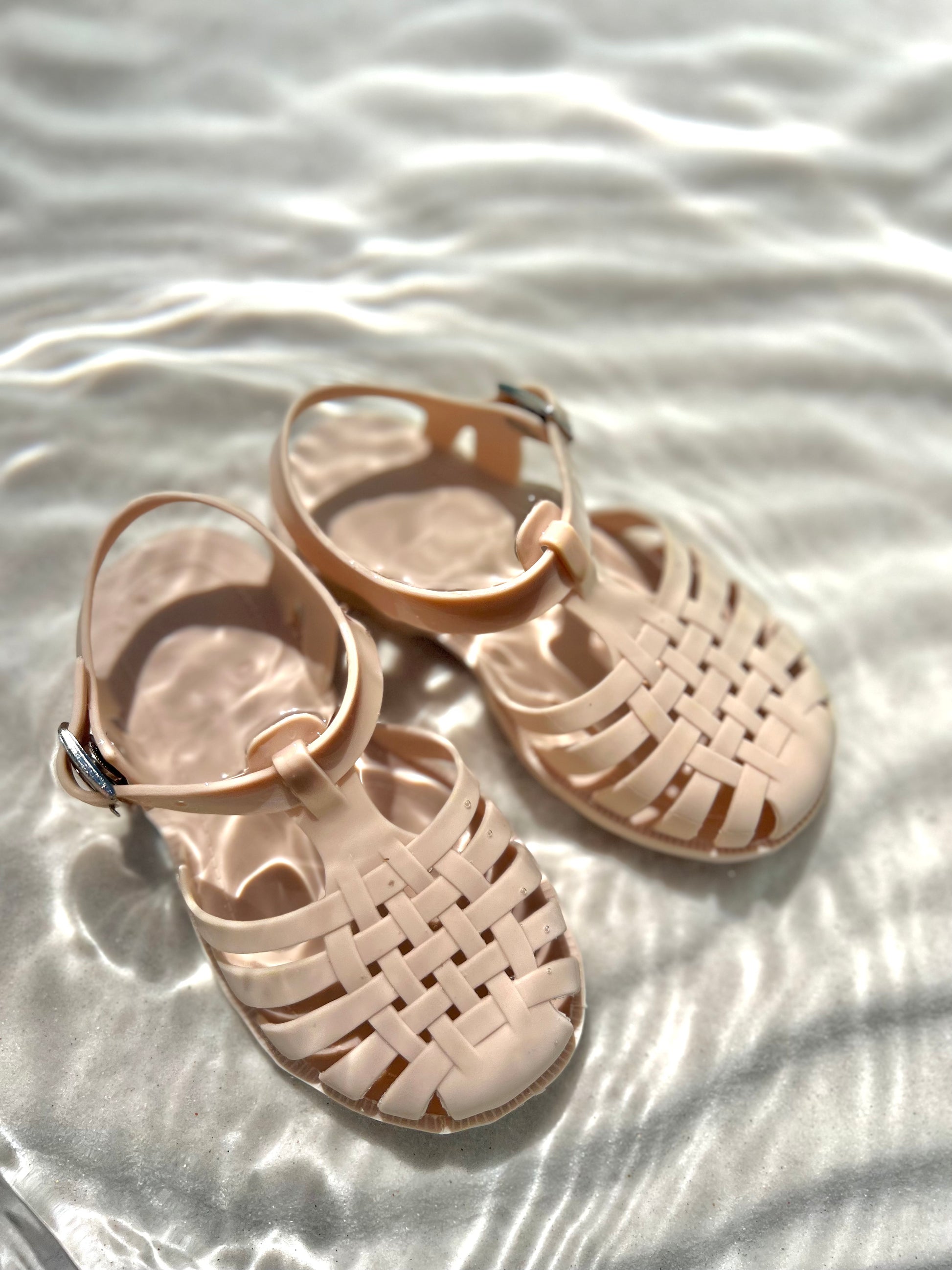 Beige/Dusty Pink Jelly Sandals