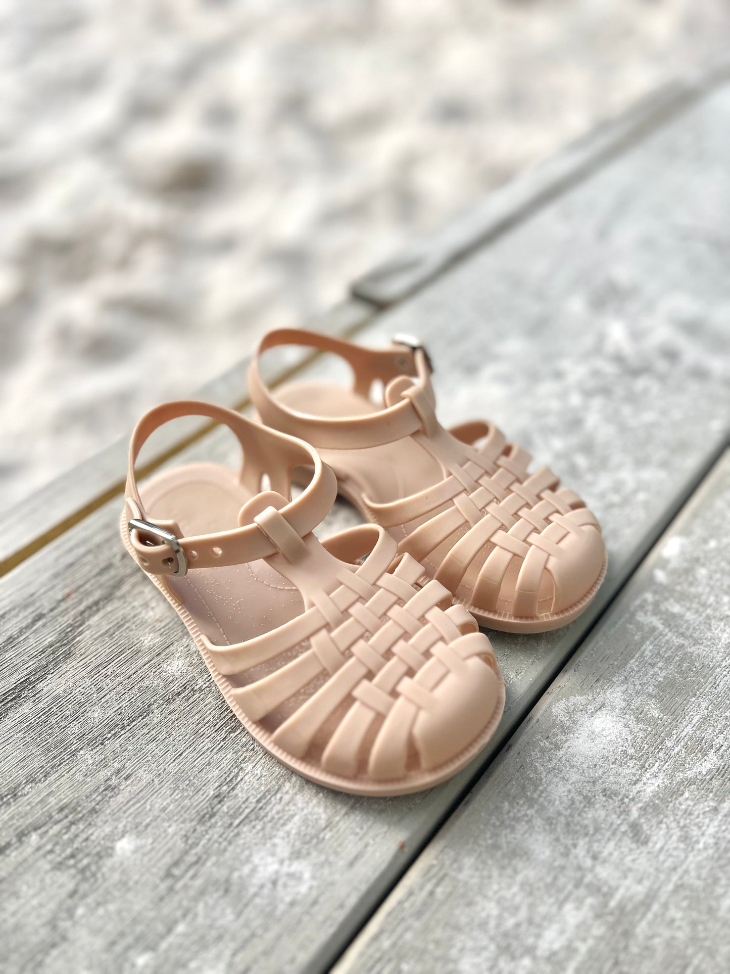 Beige/Dusty Pink Jelly Sandals