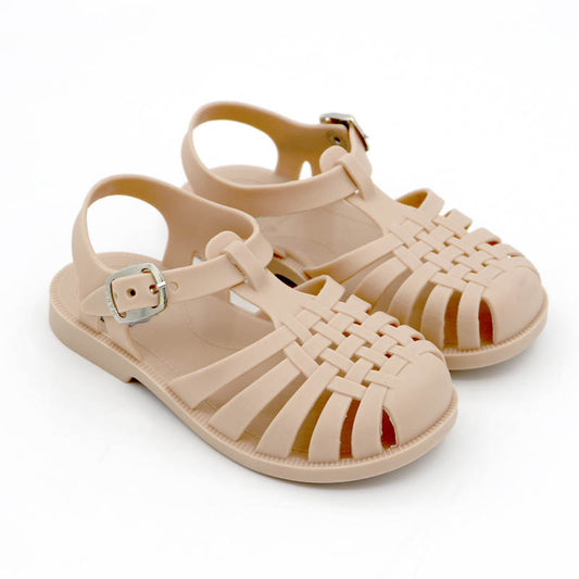 Beige/Dusty Pink Jelly Sandals
