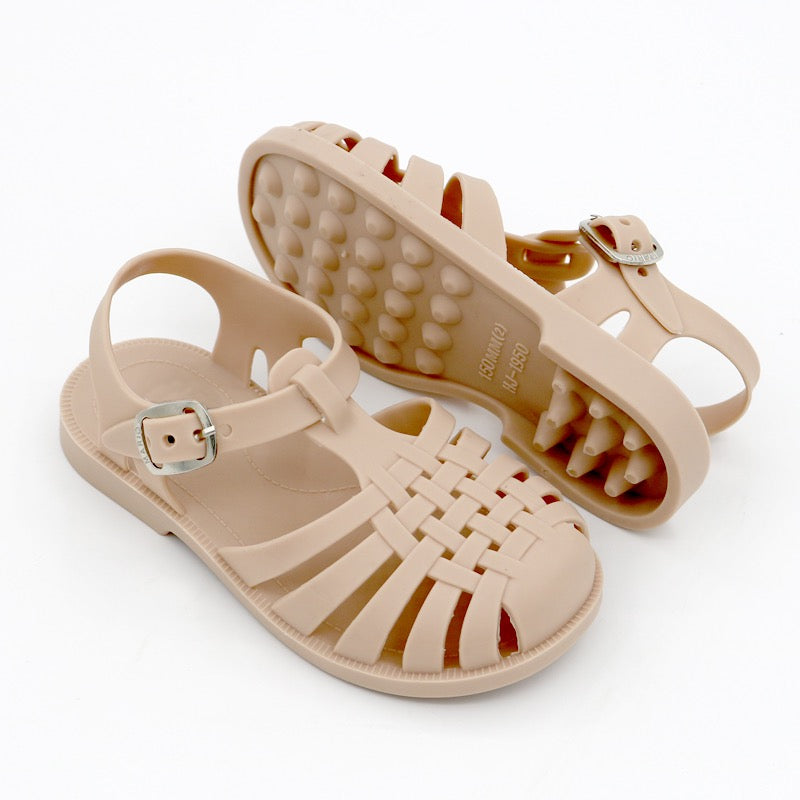 Beige/Dusty Pink Jelly Sandals